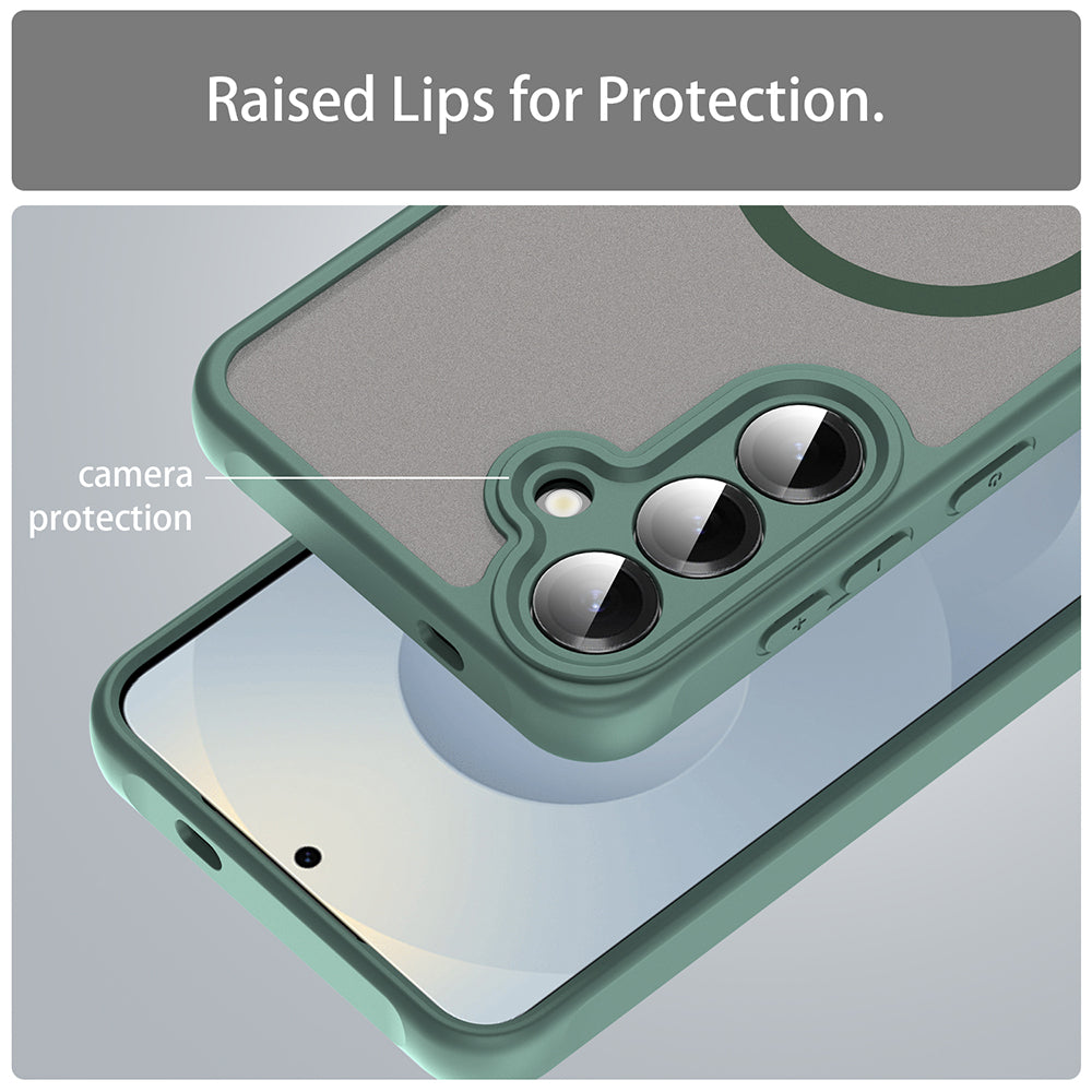MagSafe Case for Samsung Galaxy S25 FE, Techsuit, HaloFrost II, Green
