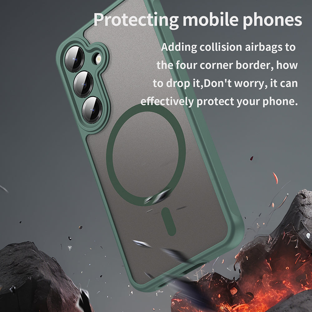 MagSafe Case for Samsung Galaxy S25 FE, Techsuit, HaloFrost II, Green