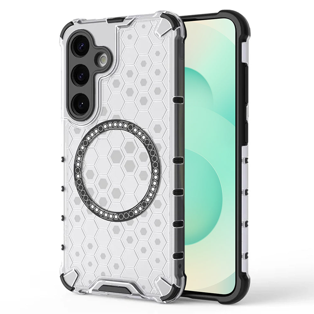 MagSafe Case for Samsung Galaxy S25+ S936, Techsuit, HoneyComb Shield, White