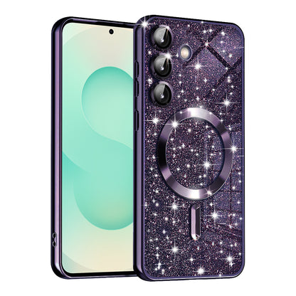 MagSafe Case for Samsung Galaxy S25+ S936, Techsuit, Luxury Glitter, Dark Purple