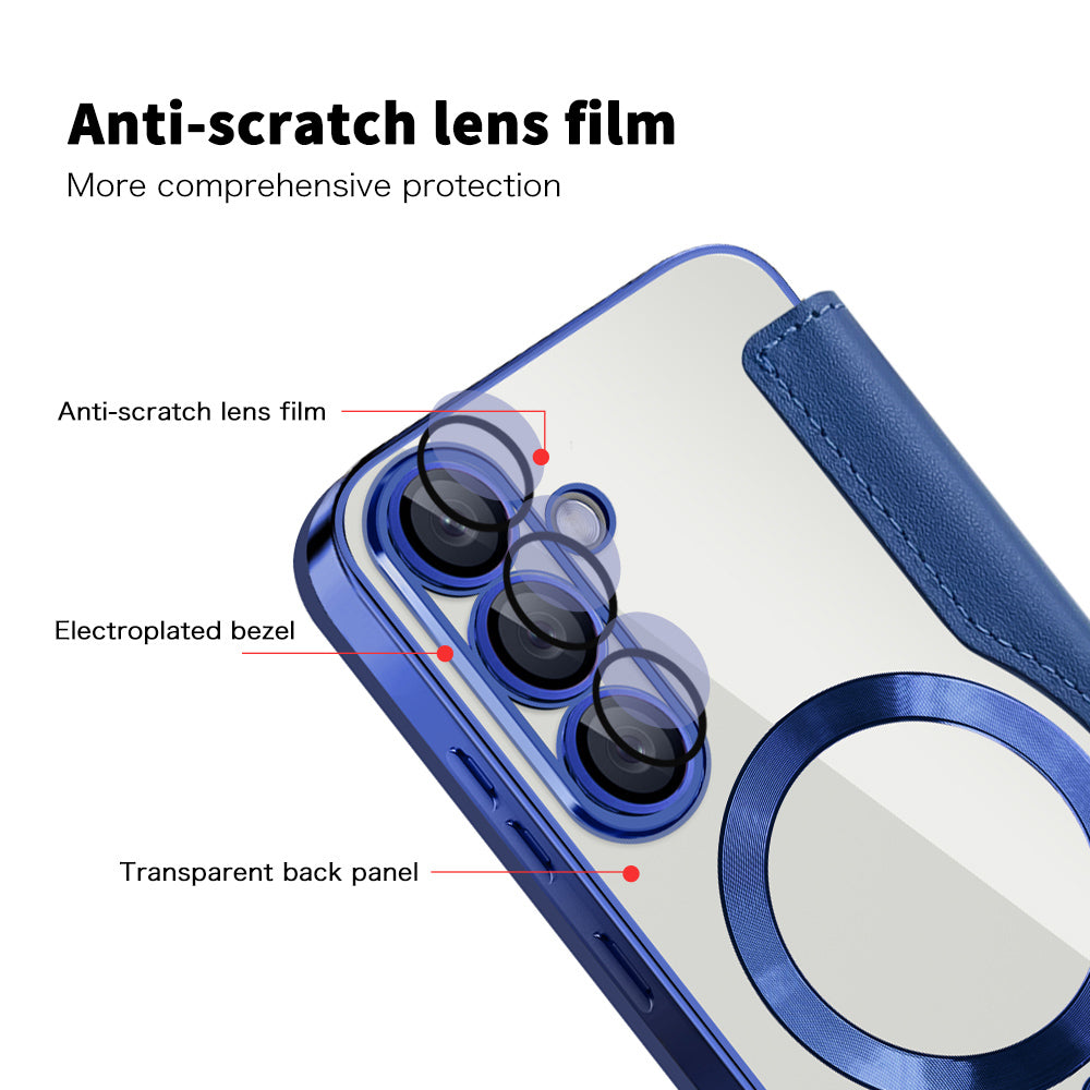 MagSafe Case for Samsung Galaxy S25+ S936, Techsuit, SmartMag Book, Blue