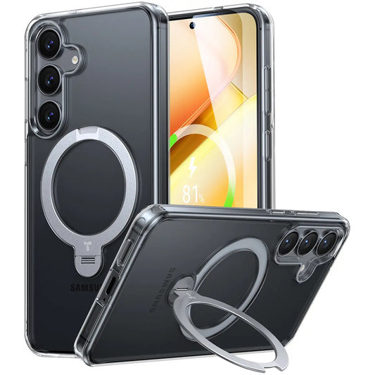 MagSafe Case for Samsung Galaxy S25+ S936, Torras, Ostand Spin, Transparent