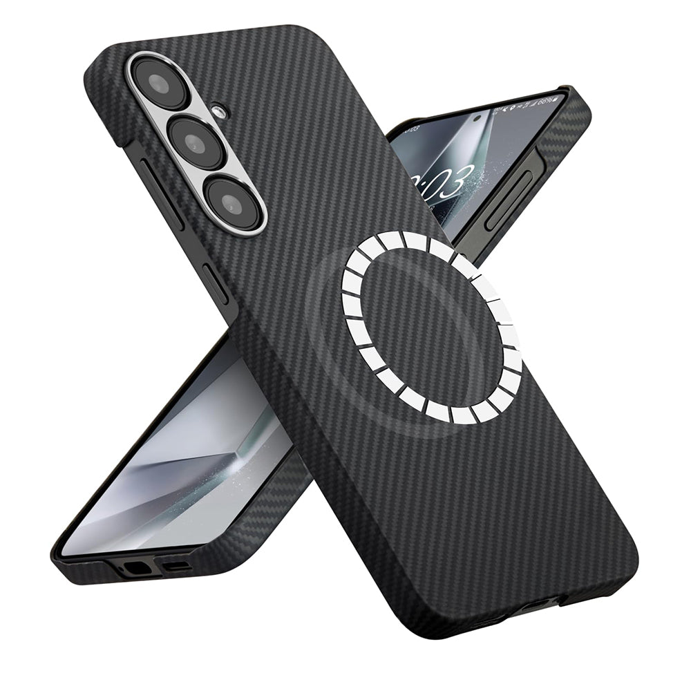 MagSafe Case for Samsung Galaxy S25 S931, Techsuit, Aramid Fiber, Black