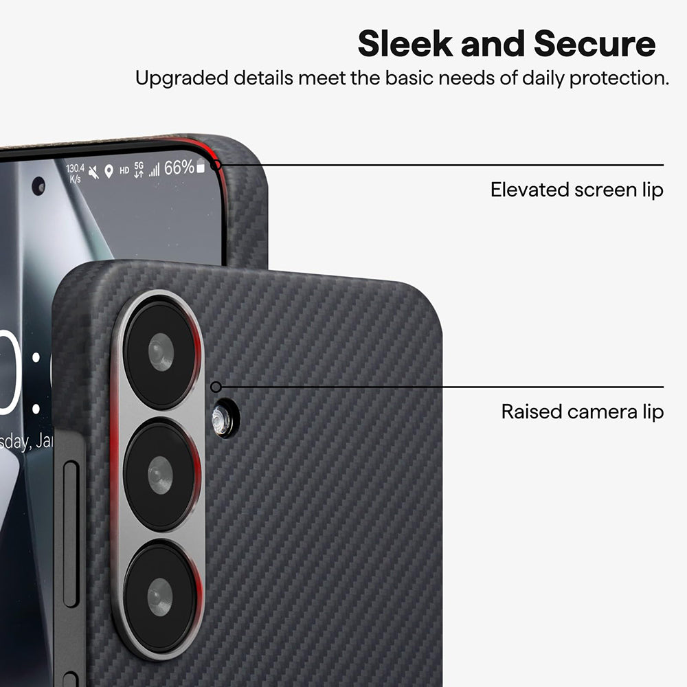 MagSafe Case for Samsung Galaxy S25 S931, Techsuit, Aramid Fiber, Black