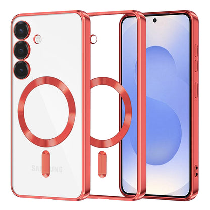 MagSafe Case for Samsung Galaxy S25 S931, Techsuit, Luxury Crystal, Red