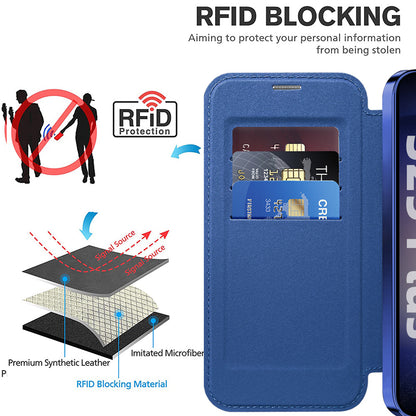 MagSafe Case for Samsung Galaxy S25 S931, Techsuit, SmartMag Book, Blue