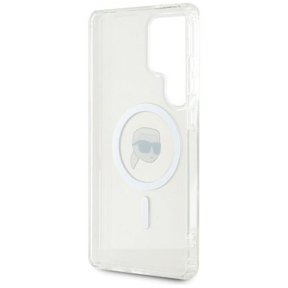 MagSafe Case for Samsung Galaxy S25 Ultra S938, Karl Lagerfeld, IML Karl's Head, White