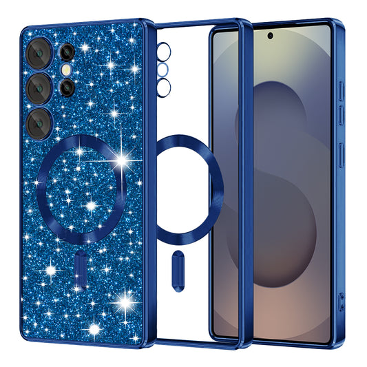 MagSafe Case for Samsung Galaxy S25 Ultra S938, Techsuit, Luxury Glitter, Dark Blue