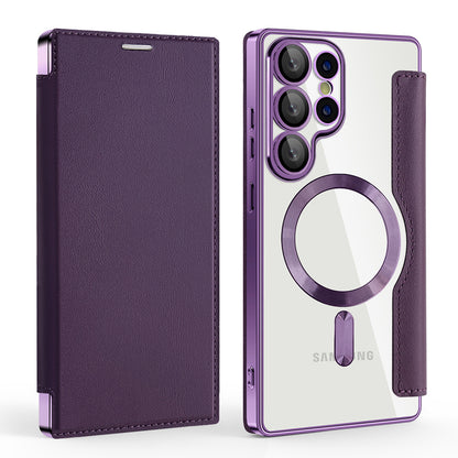 MagSafe Case for Samsung Galaxy S25 Ultra S938, Techsuit, SmartMag Book, Purple