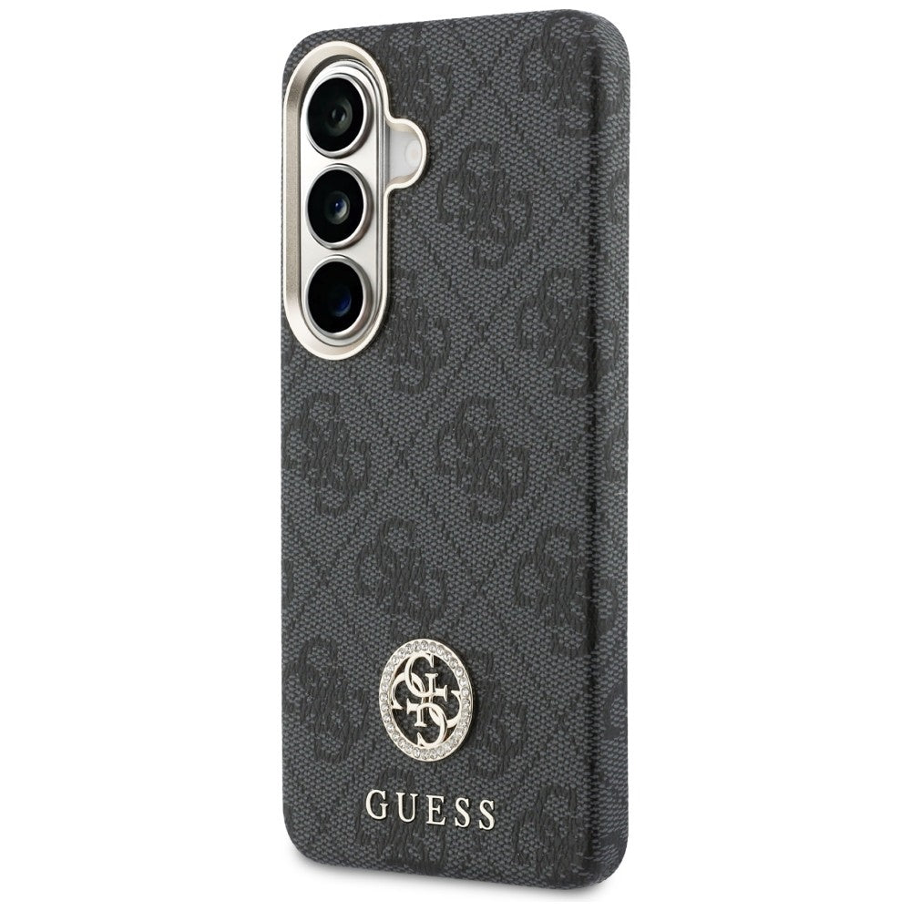 MagSafe Case for Samsung Galaxy S26 Plus S947, Guess, 4G Rhinestone Round Logo, Black