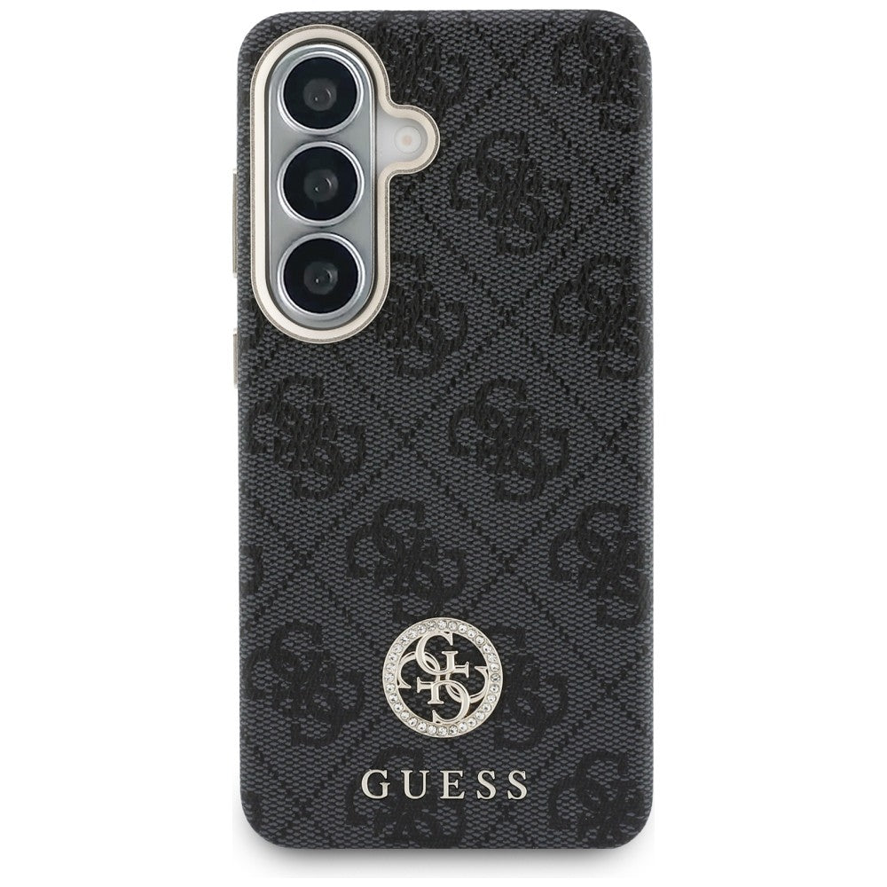 MagSafe Case for Samsung Galaxy S26 Plus S947, Guess, 4G Rhinestone Round Logo, Black