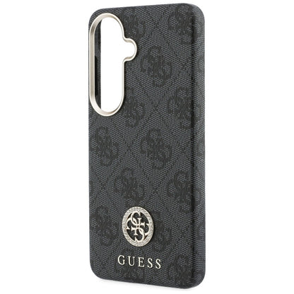 MagSafe Case for Samsung Galaxy S26 Plus S947, Guess, 4G Rhinestone Round Logo, Black