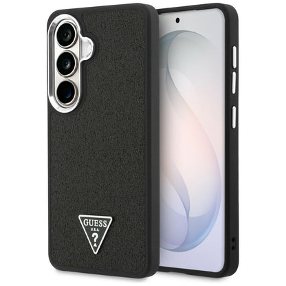 MagSafe Case for Samsung Galaxy S26 Plus S947, Guess, Fixed Glitter Triangle Logo, Black