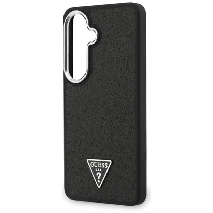 MagSafe Case for Samsung Galaxy S26 Plus S947, Guess, Fixed Glitter Triangle Logo, Black