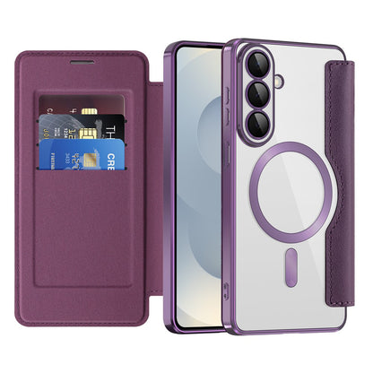 MagSafe Case for Samsung Galaxy S26 Plus S947, Techsuit, SmartMag Book, Purple
