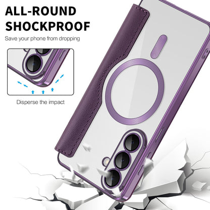 MagSafe Case for Samsung Galaxy S26 Plus S947, Techsuit, SmartMag Book, Purple