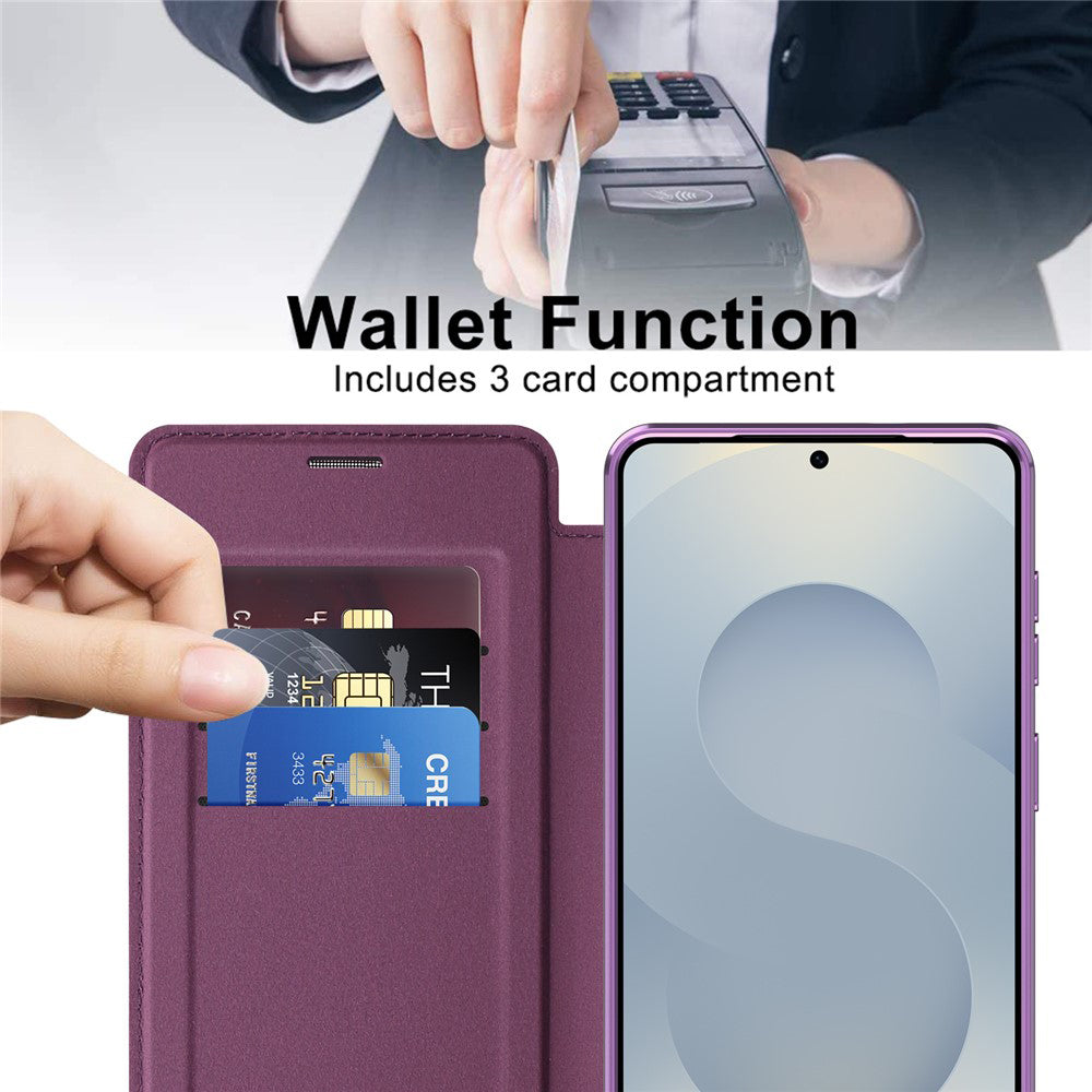 MagSafe Case for Samsung Galaxy S26 Plus S947, Techsuit, SmartMag Book, Purple