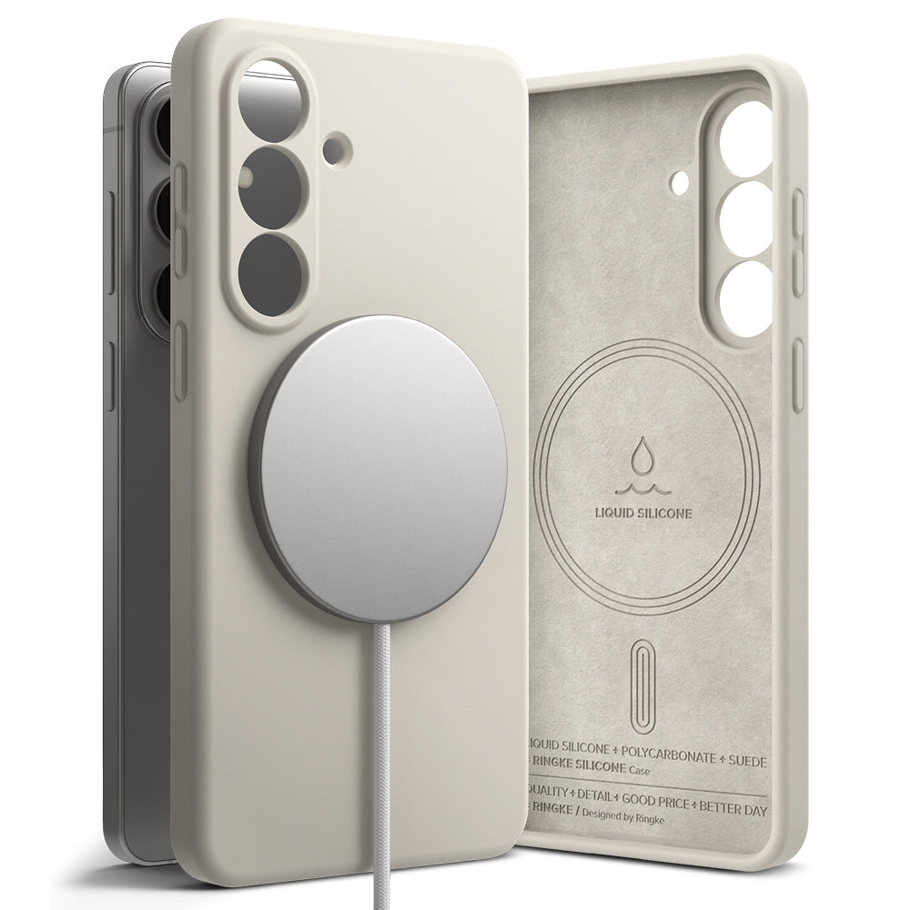 MagSafe Case for Samsung Galaxy S26, Ringke, Silicone, Cream