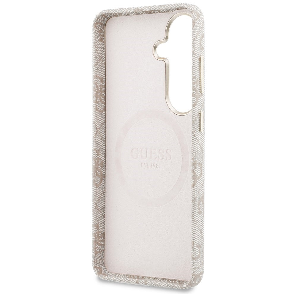 MagSafe Case for Samsung Galaxy S26 S942, Guess, 4G Script Logo, Pink