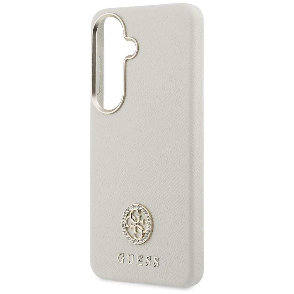 MagSafe Case for Samsung Galaxy S26 S942, Guess, Rhinestone Round Logo, Beige