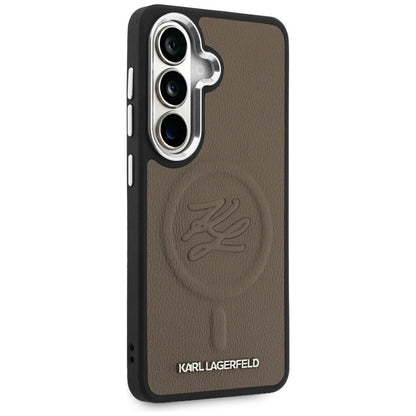 MagSafe Case for Samsung Galaxy S26 S942, Karl Lagerfeld, Initial Logo Debossed, Brown