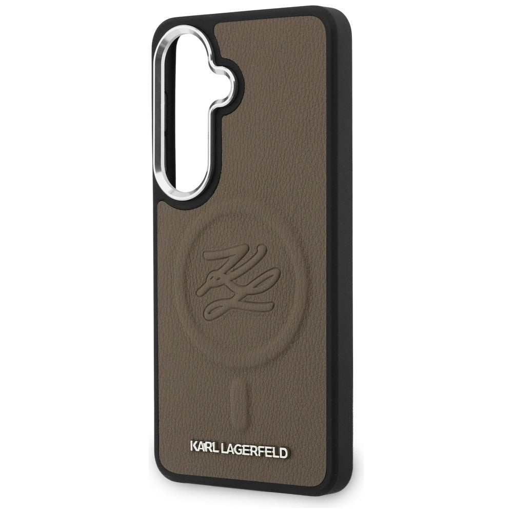 MagSafe Case for Samsung Galaxy S26 S942, Karl Lagerfeld, Initial Logo Debossed, Brown