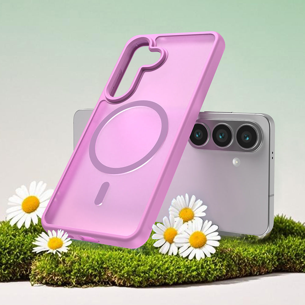 MagSafe Case for Samsung Galaxy S26 S942, Techsuit, HaloFrost II, Pink