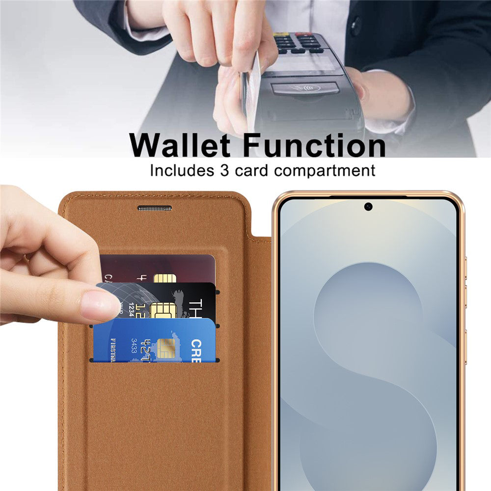 MagSafe Case for Samsung Galaxy S26 S942, Techsuit, SmartMag Book, Brown