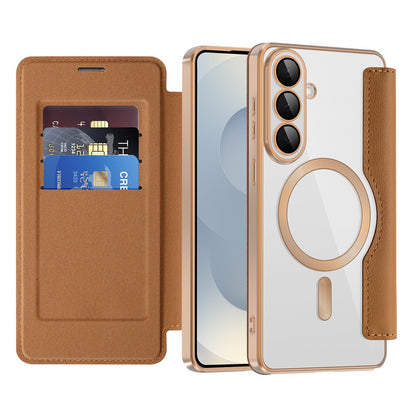 MagSafe Case for Samsung Galaxy S26 S942, Techsuit, SmartMag Book, Brown