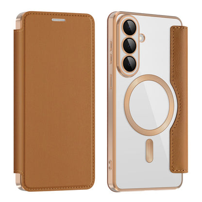 MagSafe Case for Samsung Galaxy S26 S942, Techsuit, SmartMag Book, Brown