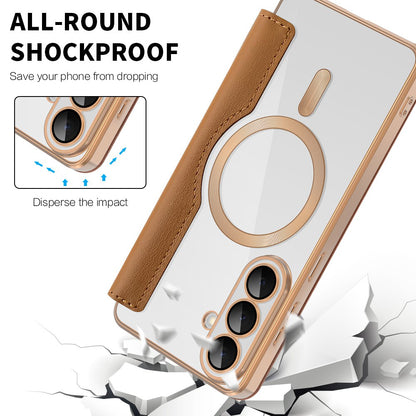 MagSafe Case for Samsung Galaxy S26 S942, Techsuit, SmartMag Book, Brown