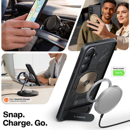 MagSafe Case for Samsung Galaxy S26 S942, Torras, Pstand, Black
