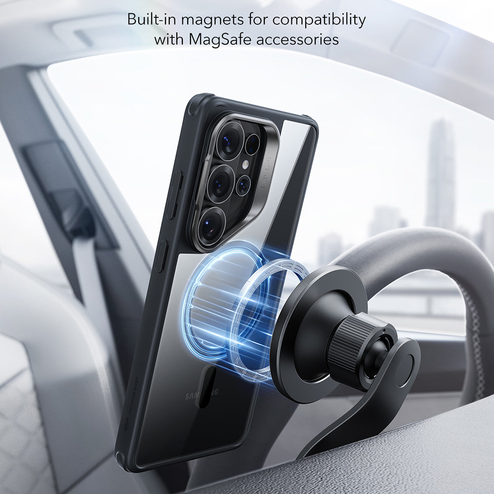 MagSafe Case for Samsung Galaxy S26 Ultra, ESR, Classic Hybrid Kickstand, Transparent Black