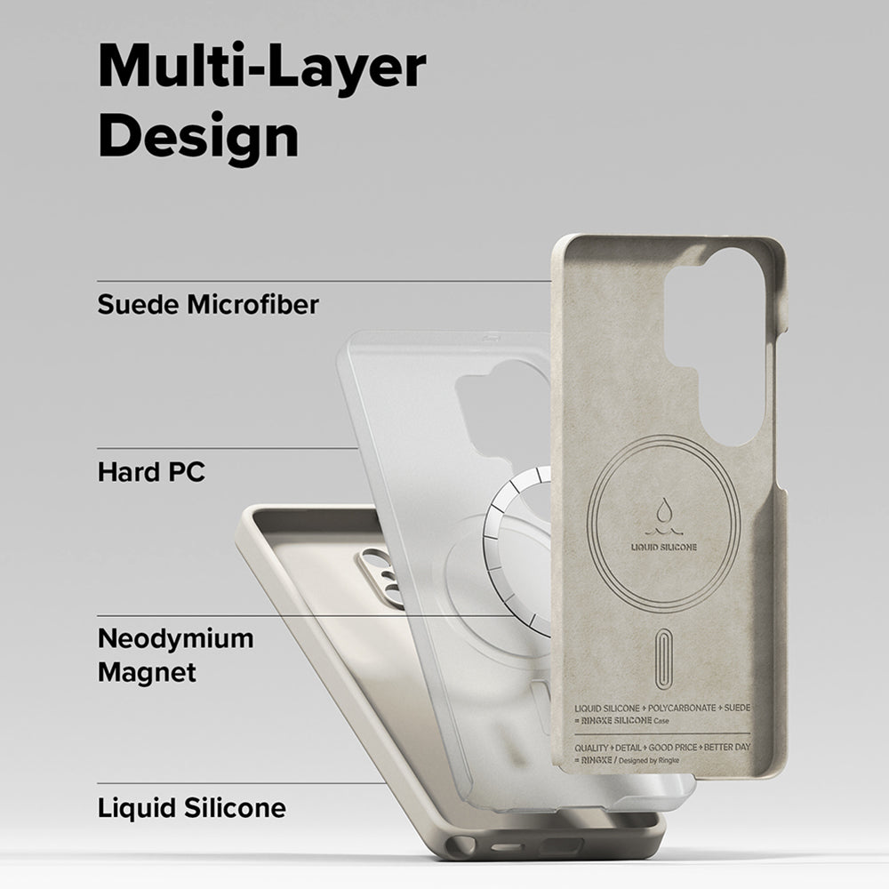 MagSafe Case for Samsung Galaxy S26 Ultra, Ringke, Silicone, Cream