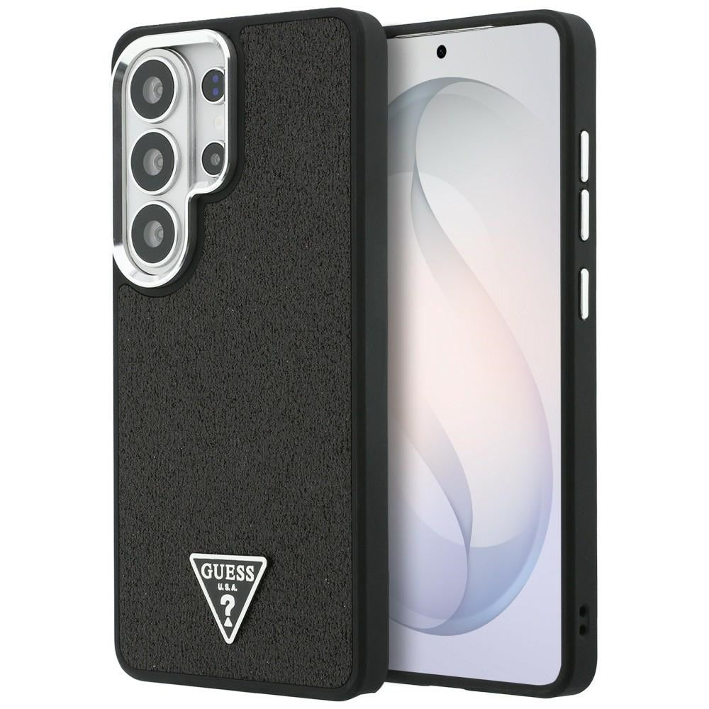 MagSafe Case for Samsung Galaxy S26 Ultra S948, Guess, Fixed Glitter Triangle Logo, Black