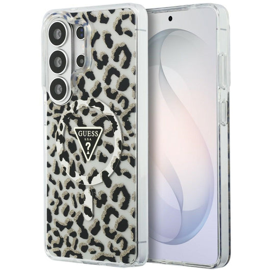 MagSafe Case for Samsung Galaxy S26 Ultra S948, Guess, IML Leopard Pattern, Black