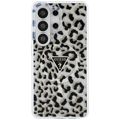MagSafe Case for Samsung Galaxy S26 Ultra S948, Guess, IML Leopard Pattern, Black