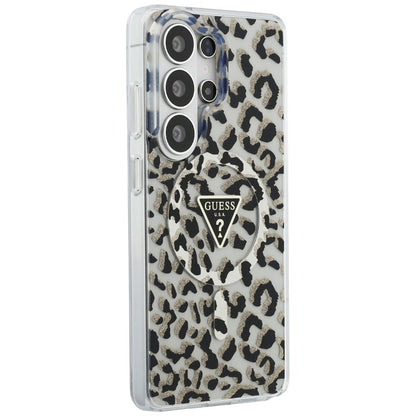 MagSafe Case for Samsung Galaxy S26 Ultra S948, Guess, IML Leopard Pattern, Black