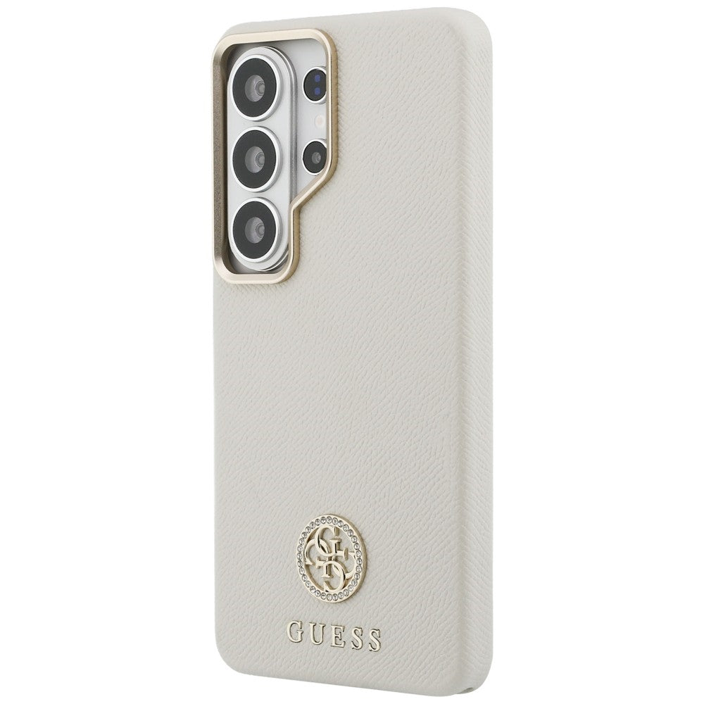 MagSafe Case for Samsung Galaxy S26 Ultra S948, Guess, Rhinestone Round Logo, Beige