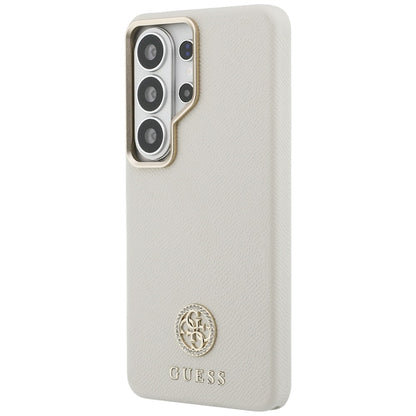 MagSafe Case for Samsung Galaxy S26 Ultra S948, Guess, Rhinestone Round Logo, Beige