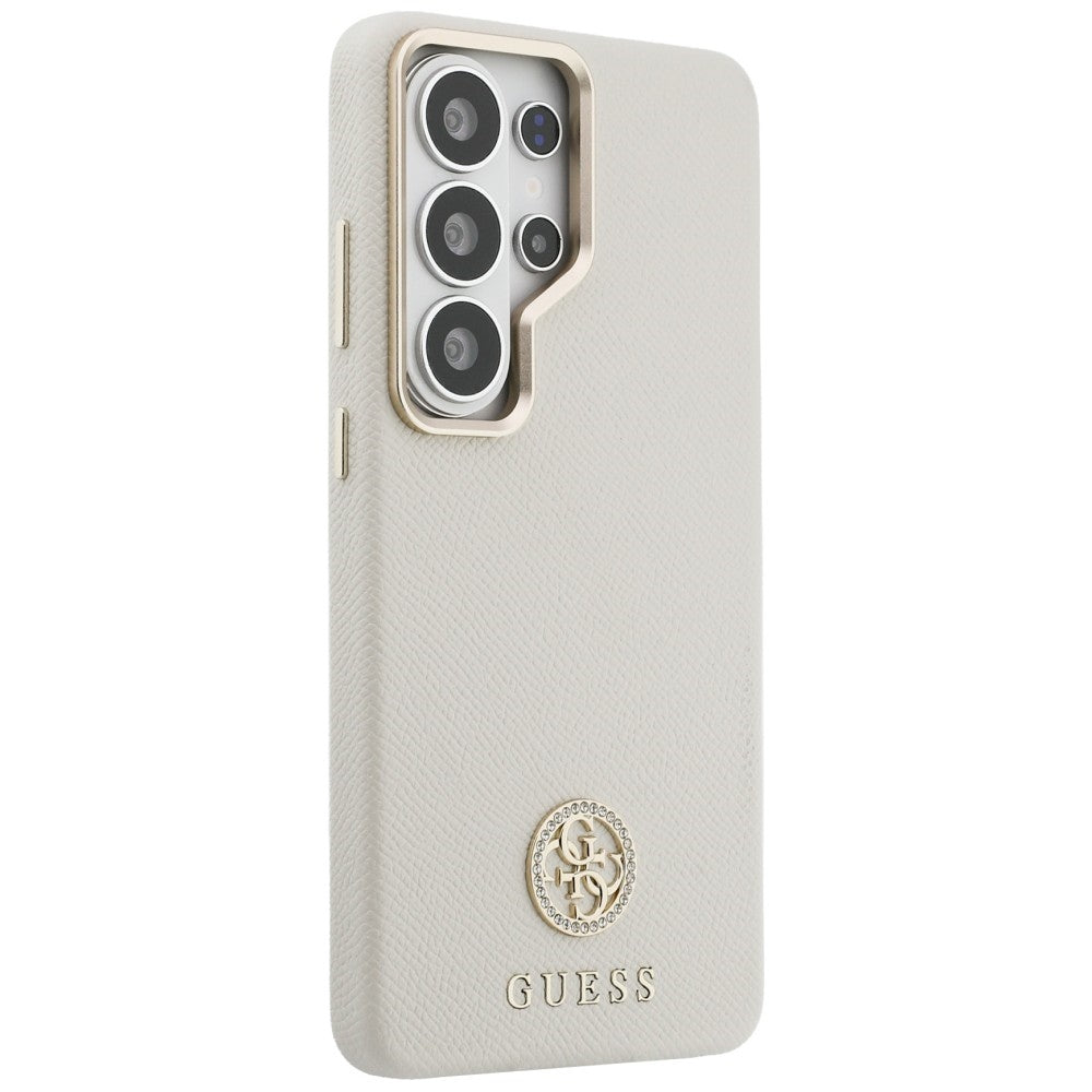 MagSafe Case for Samsung Galaxy S26 Ultra S948, Guess, Rhinestone Round Logo, Beige