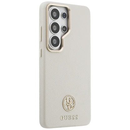 MagSafe Case for Samsung Galaxy S26 Ultra S948, Guess, Rhinestone Round Logo, Beige