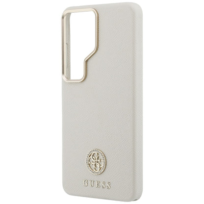 MagSafe Case for Samsung Galaxy S26 Ultra S948, Guess, Rhinestone Round Logo, Beige