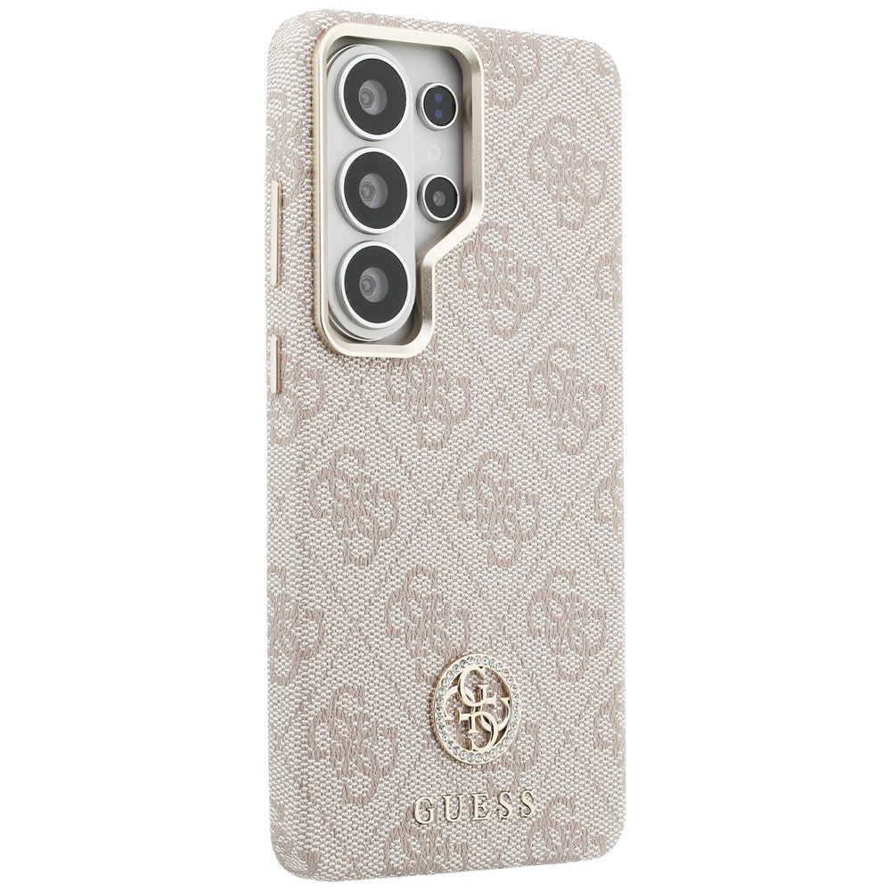 MagSafe Case for Samsung Galaxy S26 Ultra S948, Guess, Rhinestone Round Logo, Pink