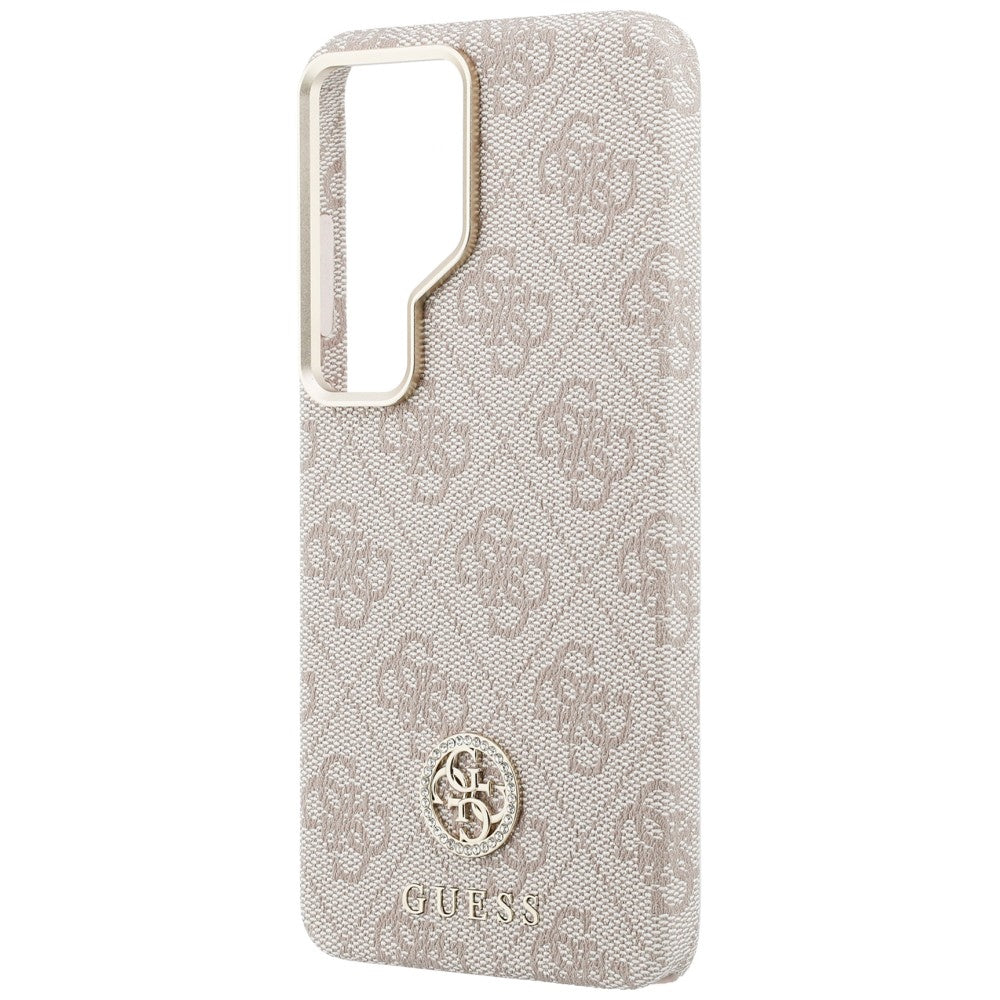 MagSafe Case for Samsung Galaxy S26 Ultra S948, Guess, Rhinestone Round Logo, Pink