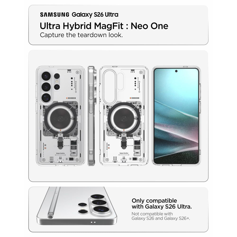 MagSafe Case for Samsung Galaxy S26 Ultra S948, Spigen, Ultra Hybrid Neo One, Transparent ACS11206