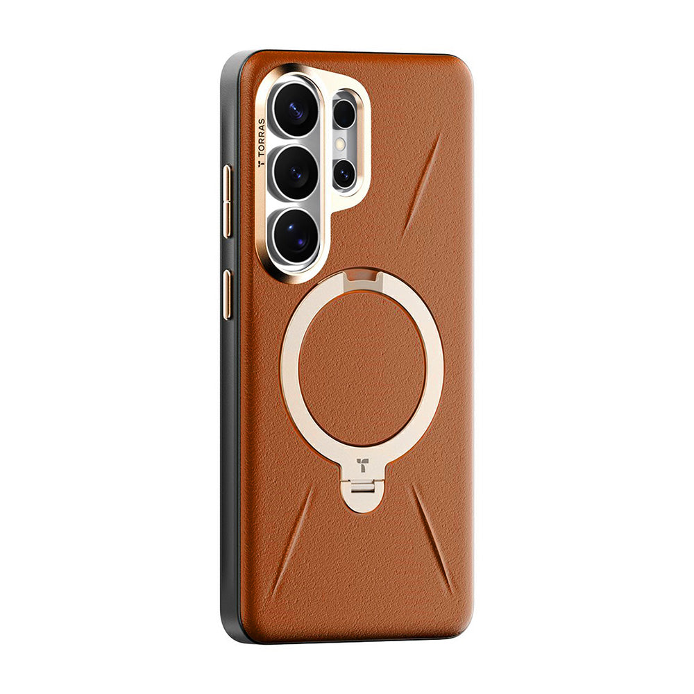 MagSafe Case for Samsung Galaxy S26 Ultra, Torras, QPRO Leather, Brown