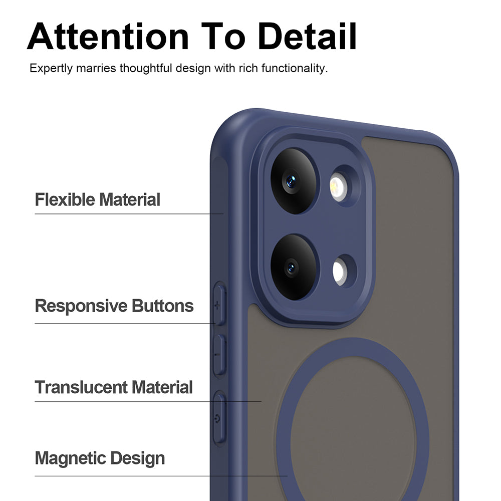 MagSafe Case for Xiaomi Poco X8 Pro Max, Techsuit, HaloFrost II, Navy Blue
