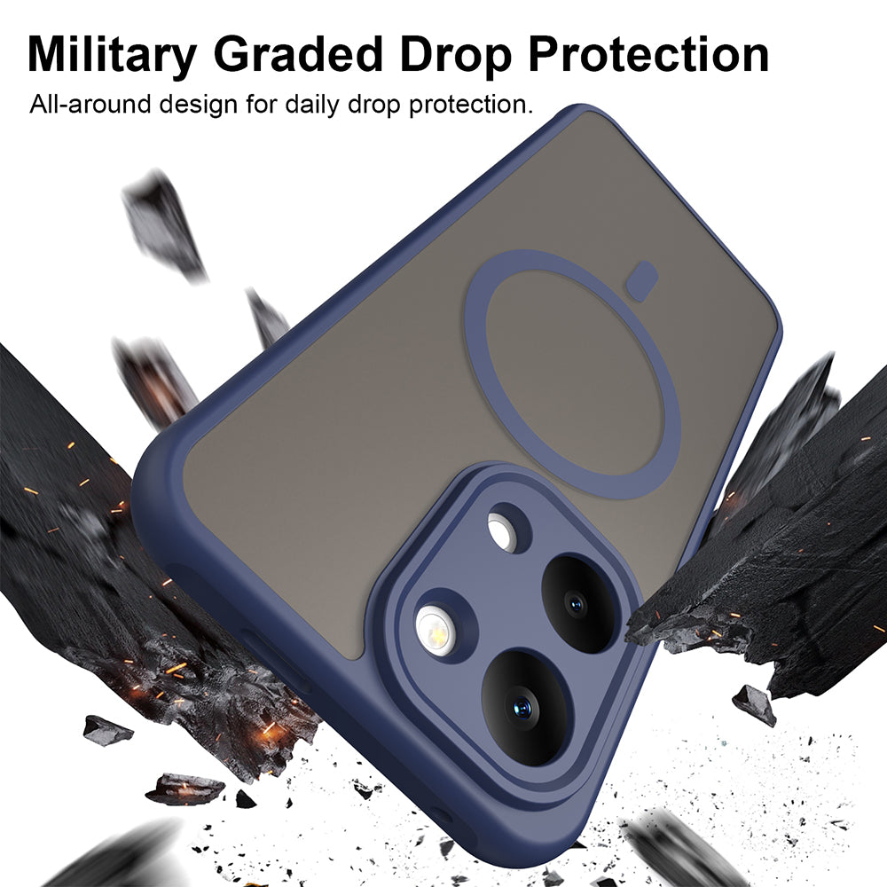 MagSafe Case for Xiaomi Poco X8 Pro Max, Techsuit, HaloFrost II, Navy Blue