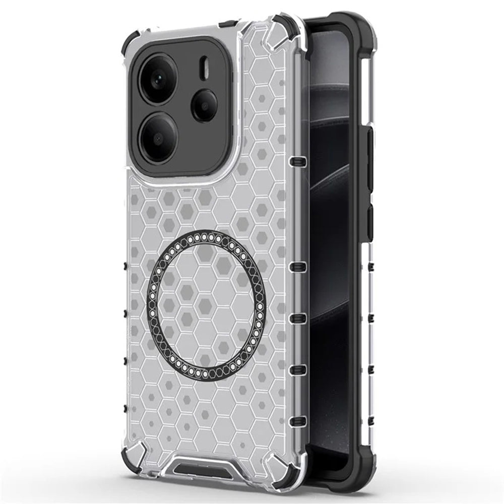 MagSafe Case for Xiaomi Redmi Note 14 4G (Regional), Techsuit, HoneyComb Shield, White